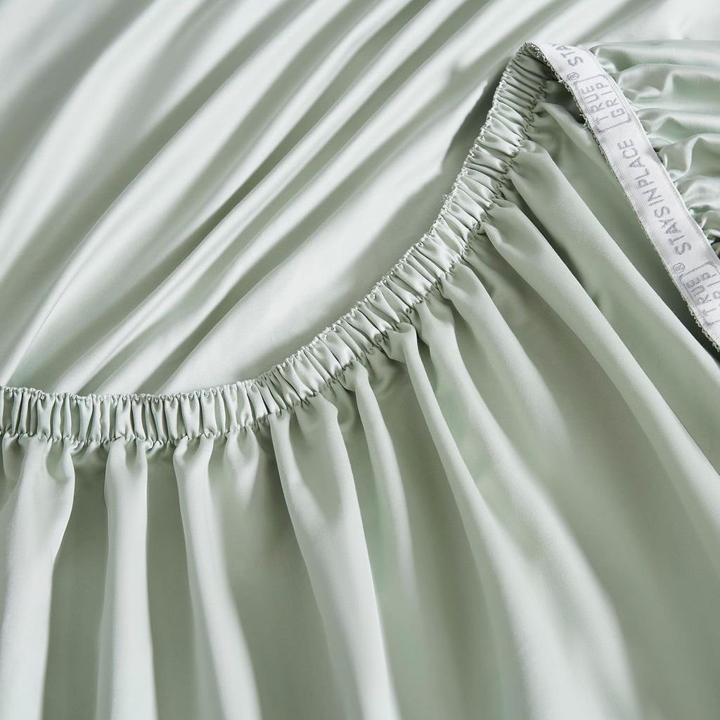 Linen Closet Luxury Cotton 1000 Thread Count Egyptian Cotton 4-Piece Sheet Set, King, Light Green