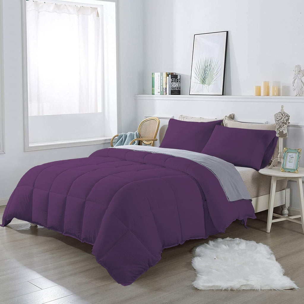 1 Piece 100% Egyptian Cotton 800 Thread Count Comforter King/Cal King Size (94' x 104') Inch 400 GSM Luxurious Hotel Collection Ultra-Soft Comforter - Plum Solid