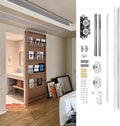 Trackless Ghost Sliding Door Hardware Kit, Soft Close Pocket Door Hardware with Track Universal, Bedroom/Kitchen/Study Barn Door Replacement Rail(4.8ft/146cm)