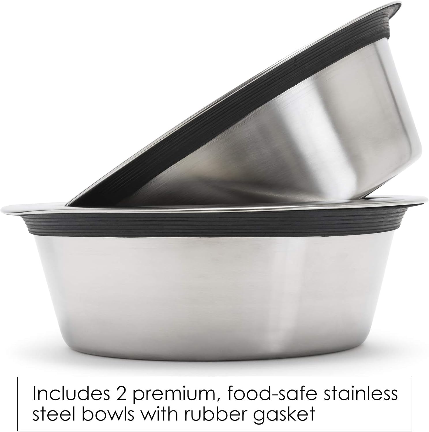 Regal Double Bowl Elevated Diner - 12' Tall - Raised Dog Feeder - Black - Great for Large/XL Breeds - Pet Feeding Station, Food/Water Bowls - Metal/Steel - Best - Stainless Bowls, NMN Designs