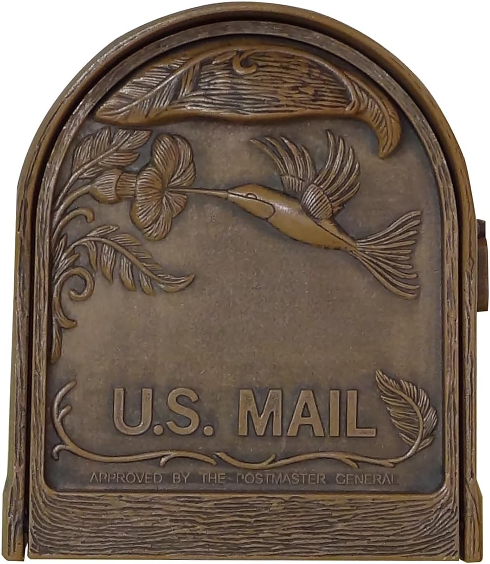Special Lite Hummingbird Curbside Mailbox - Copper Aluminum Mailbox for Post Mount - SCB-1005-CP
