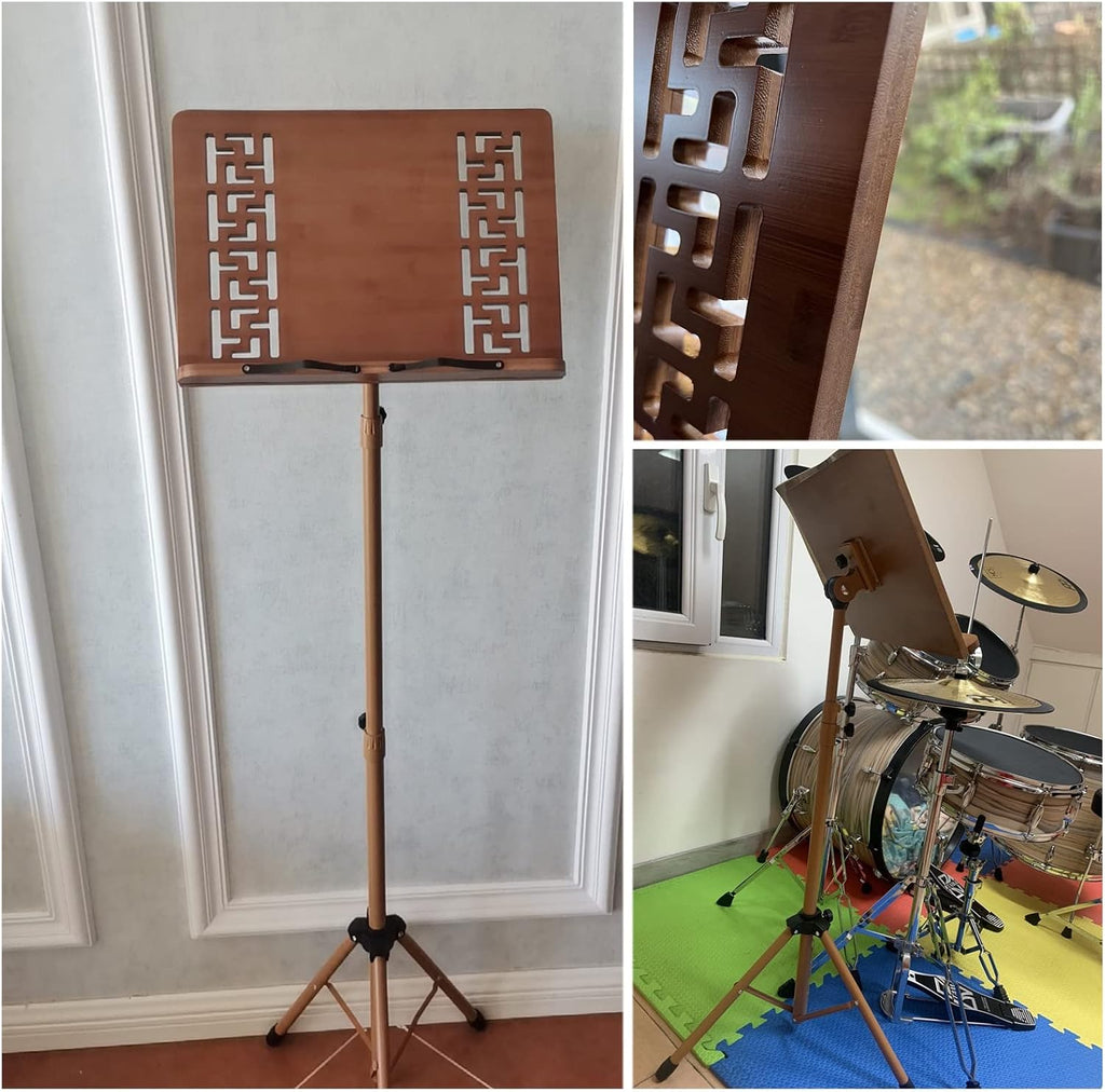 Stylish Music Stand Professional-Grade Sheet Music Stand Portable Wooden Music Stand Adjustable for Musicians, Versatile Music Stand for Any Occasion, Elegant Music Stand for Home Or Studio