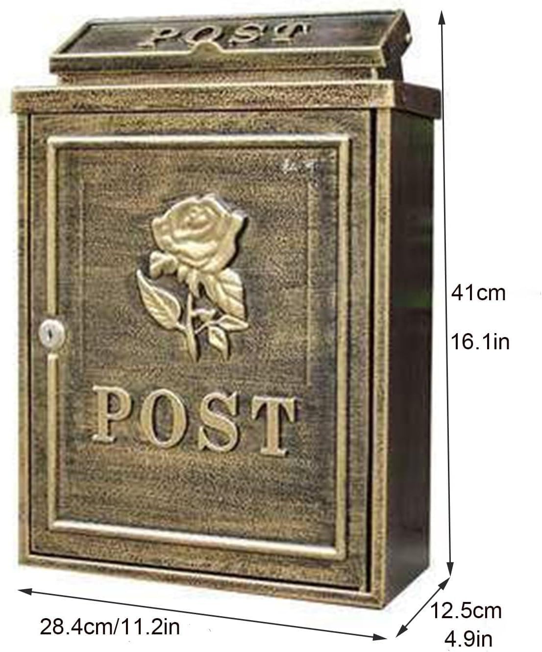 Metal Mailboxes Wall Mounted Mailbox Weatherproof Drop Box Garden Door Home Office Décor Post Box with Lock Suggestion Box