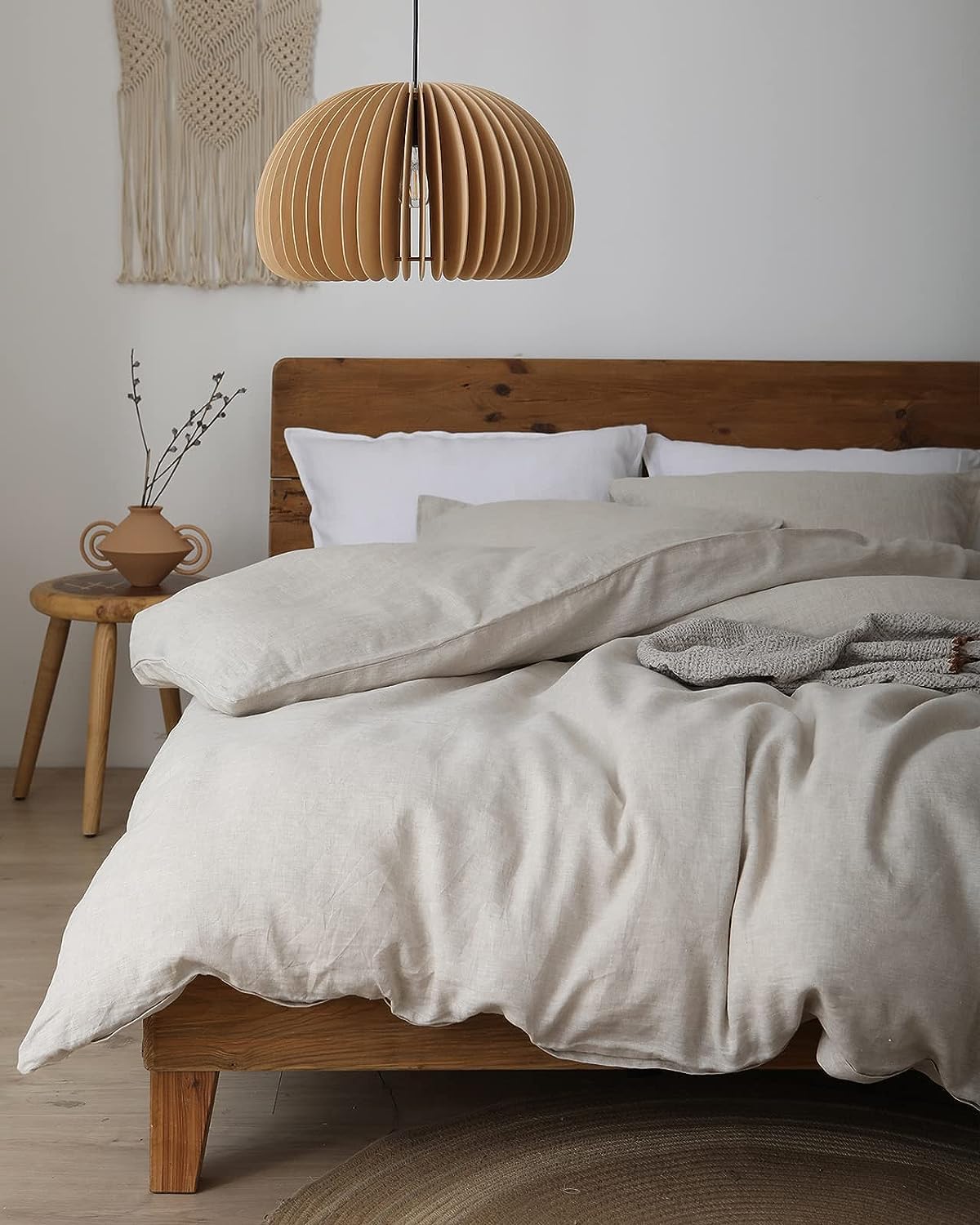 XZ XIFA Linen Duvet Cover Twin, 100% Washed French Flax Linen Bedding Set with Zipper Closure, Cooling & Textured Bed Sets for Hot Sleepers(1 Duvet Cover, 1 Pillowcases)