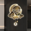 Modern Home Decorative Wall Clock Art Decorations lamp,Plug-in Power Supply 3D Relief LED Decorative Painting,Home Decoration,for Bedroom, Living Room, Kitchen(B,40 * 60cm/15.7 * 23.6in)