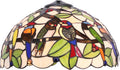 Large Tiffany Lamp Shade Replacement Only 16Inch Stained Glass Lampshade Fit For Table Lamps FLoor Lamp Ceiling Fixture Pendant Hanging Light Home Office Decoration (Double Birds Amber)