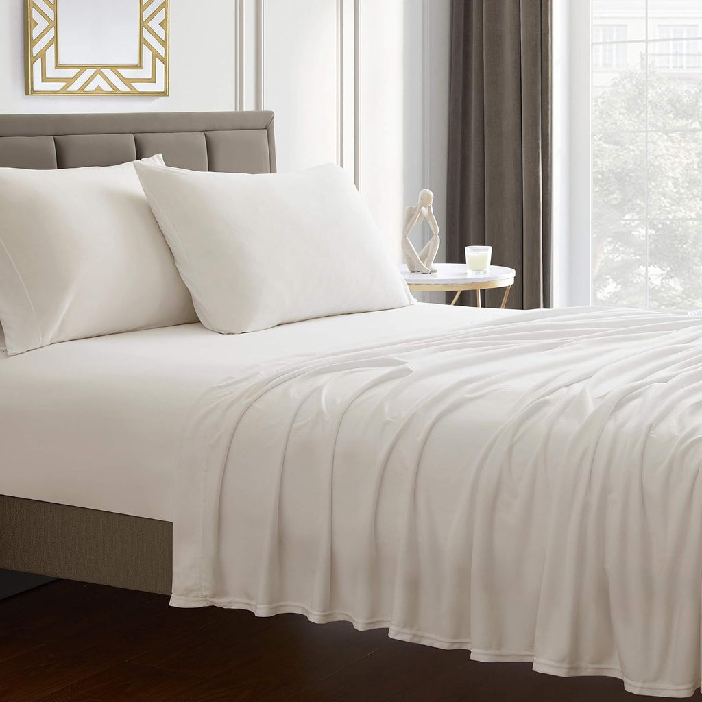 Super Soft Luxury Premium Quality 800 TC Egyptian Cotton 6 Piece Bedding Bed Sheet Set Eco Friendly Wrinkle Free Sheets 20-Inch Deep Pocket Queen Ivory