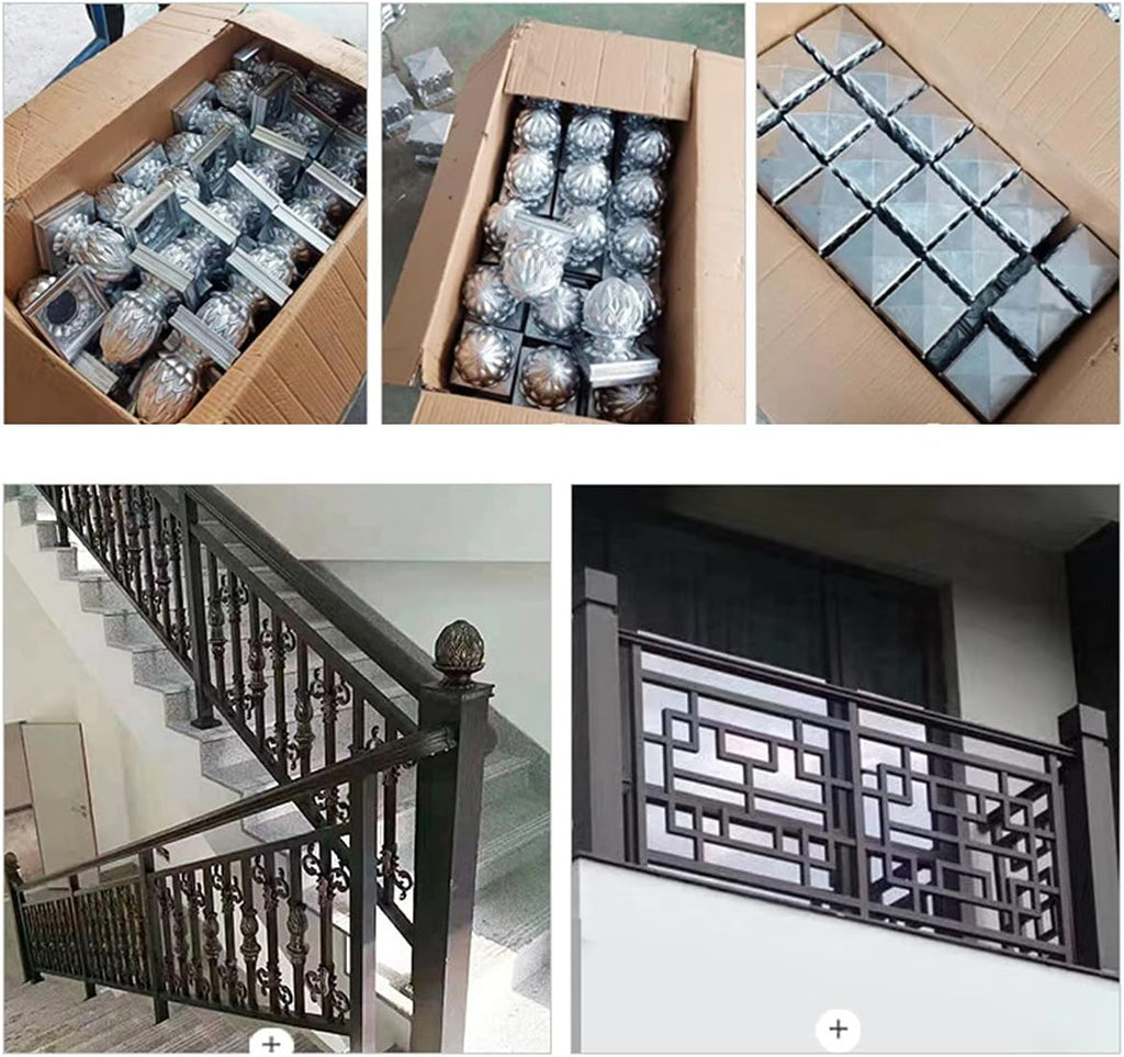 Post Cap Fence Post Cap, Acorn Top Fence Finials, Aluminum Railing Cover for Villa Stair, Mailbox, Deck, Dock, Piling Caps, 4 pcs,120x120mm