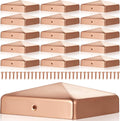 Tandefio 16 Pcs 4x4'' Solid Copper Post Caps Fence Pyramid Decking Caps with Screw for Metal Wood Cedar Fence Deck Corridors Mailbox Posts End Cover