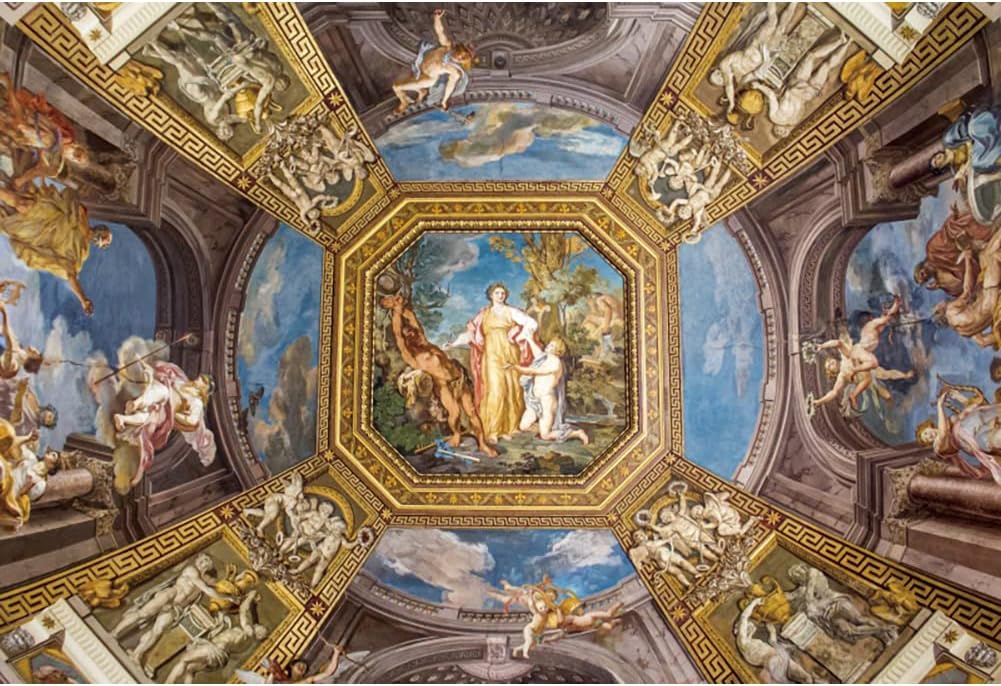Leyiyi 20x10ft Sistine Chapel Backdrop Church in The Vatican Photography Background Ceiling Painting Pattern Decorations Church Events Supplies Photo Booth Video Studio Props Wallpaper Banner Vinyl