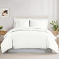 Duvet Cover Set – 3-PC, 400 Thread Count Egyptian Cotton, Easy Zipper Closure - Alaskan King Size (120' x 132') Inches, White Stripe