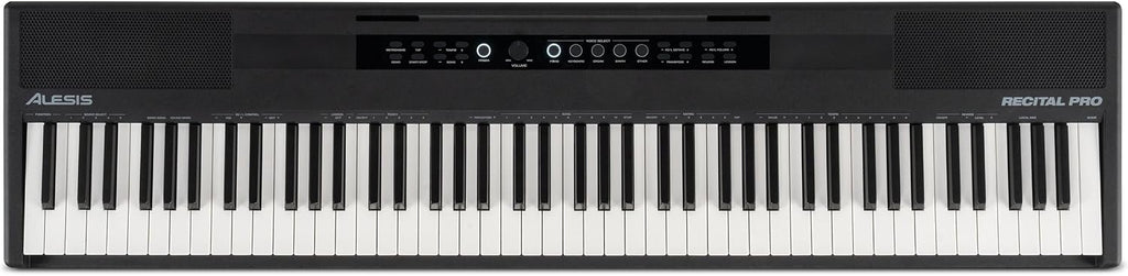 Alesis Recital Pro MKII 88-Key Digital Piano with Weighted Hammer-Action Keys, Speakers, 25 Sounds, USB MIDI and Audio, Sustain Pedal, Skoove and Melodics Piano Lessons