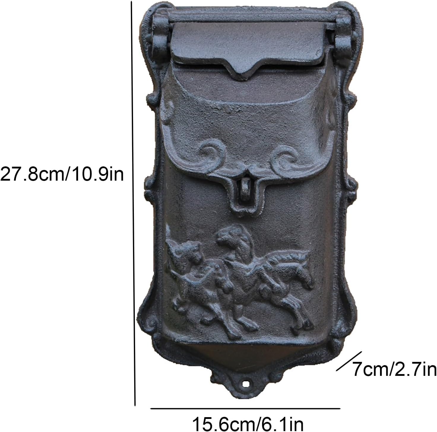 MELPHI Metal Mailbox Wall Mount, Retro Mailbox, Secure Post Box, Easy Mount, Outdoor Decoration, Mail Manager for Mail/Newspaper/Post/Letter/Magazine