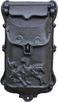 European Cast Iron Wall Mounted Mailbox, Heavy Duty Vintage Letter Box for Outside Decorative Post Box for Villa Courtyard Garden