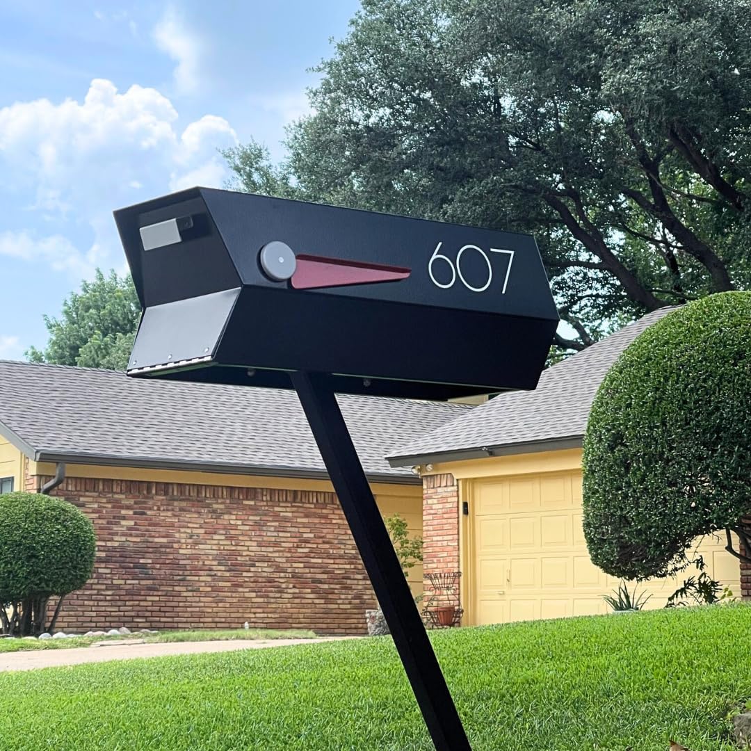 modbox USA Mid-Century Modern Curbside Mailbox | Solid Color (Black)
