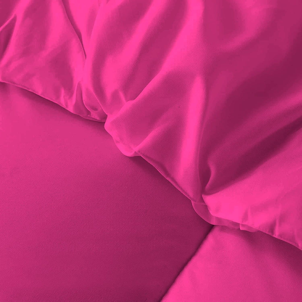 5 PC Straight Line Pattern Comforter Set Premium Super Soft 600 GSM All Season | 1000 Thread Count | 100% Egyptian Cotton ( Full/Queen Size, Hot Pink Color)