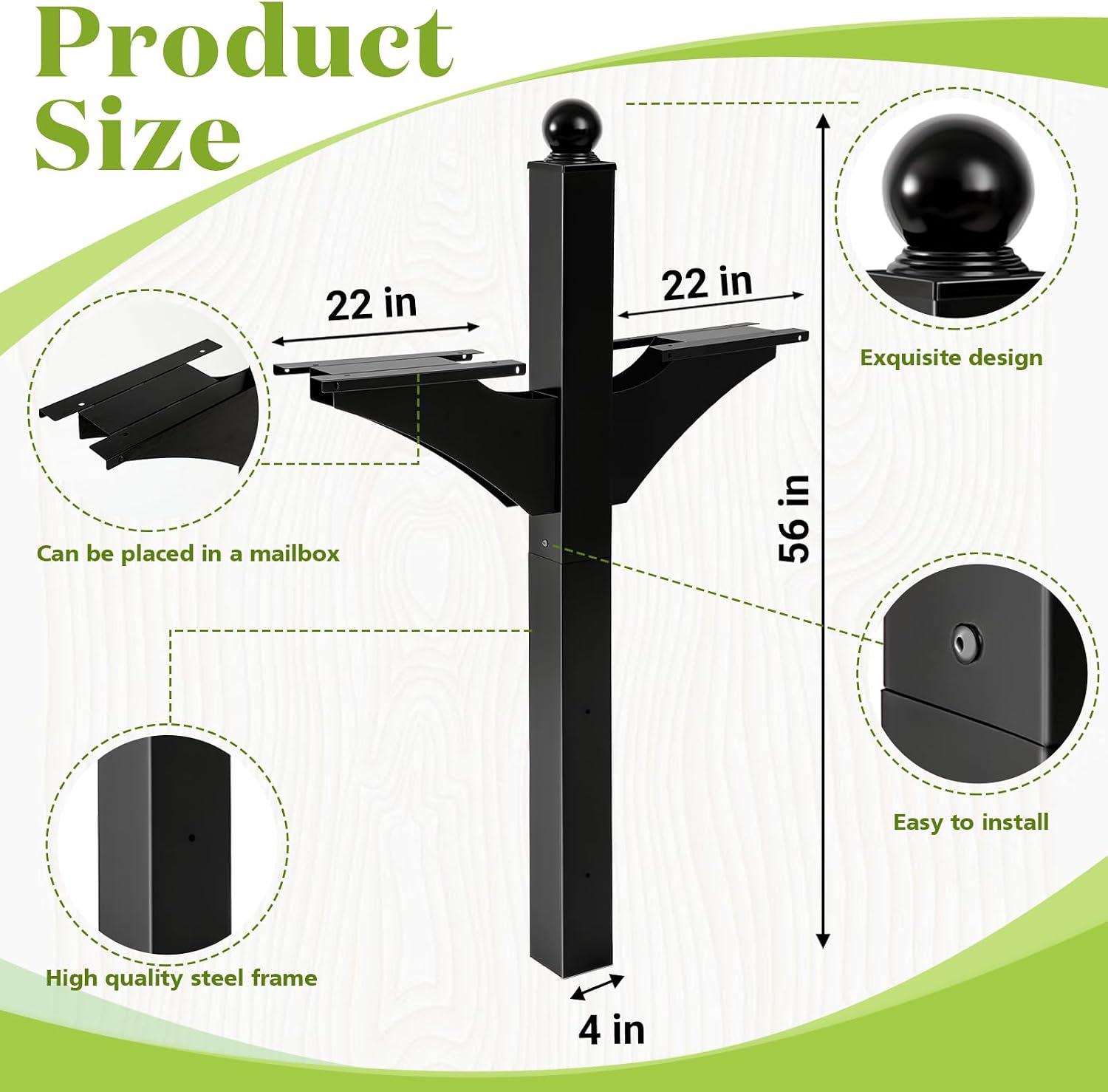 Colingmill Double Mailbox Post, Heavy Duty Iron Mailbox Stand Multifunctional Yard Solution for Duplex Homes Multi Family Homes(Mailboxes Not Included)