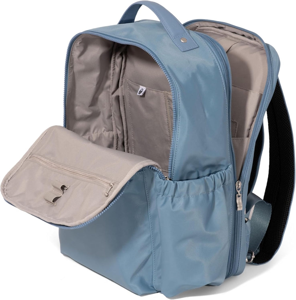 Baggallini Tribeca Expandable Laptop Backpack - 15'x11' Lightweight Work Travel Bag w/Luggage Sleeve & RFID