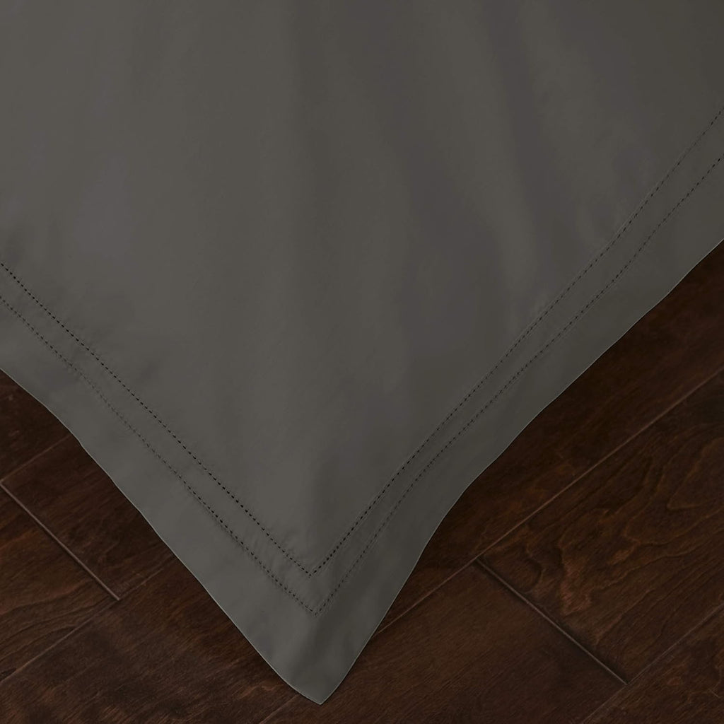 Pure Parima Yalda Duvet Cover Set – 100% Certified Egyptian Cotton, Double-Hem Stitch, King, Charcoal