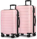 KYME Luggage Sets 2 Piece Suitcase Set Hardshell 20 inch/24 inch Luggage with Spinner Wheels Hardside PC+ABS Checked Large Suitcase with TSA Lock for Women Pink