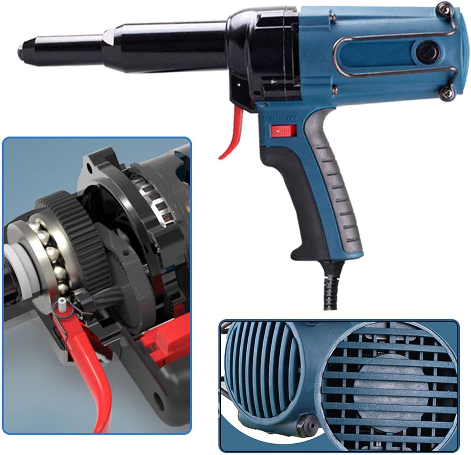 3.0-5.0Mm Electric Riveter Blind Rivet Gun, 400W Riveting Tool Electrical Riveter Power Tool