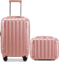 JHshop Luggage Sets Expandable 2 Piece Set overall bags Travel Gear Luggage suitcase, 20' Carry-On Luggage Hardside Lightweight Suitcase, 14' Mini Cosmetic Cases, Family Travel Suitcase - Ross Gold