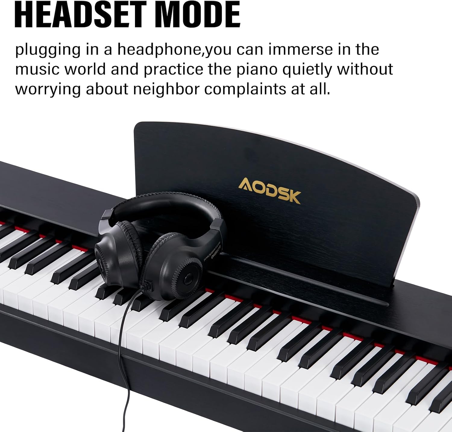 AODSK 88 Keys Digital Piano, Electric Piano Full-size Semi Weighted Keyboard For Beginners, 128 Tones & Rhythms, MIDI/USB Connectivity, Headphone Jack