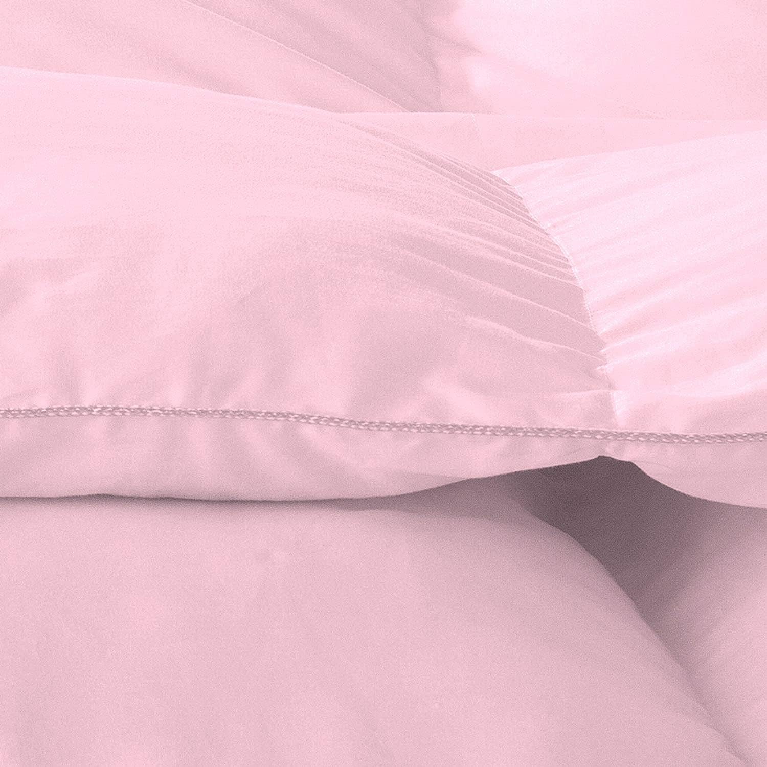 7 Piece Bed-in-A-Bag Comforter & Sheet Set 8-10' Deep Pocket, 100% Egyptian Cotton Queen Size, Baby Pink, Sets Include - 1Comforter, 1Flat Sheet,1Fitted Sheet, 2Pillowcase & 2Pillowsham