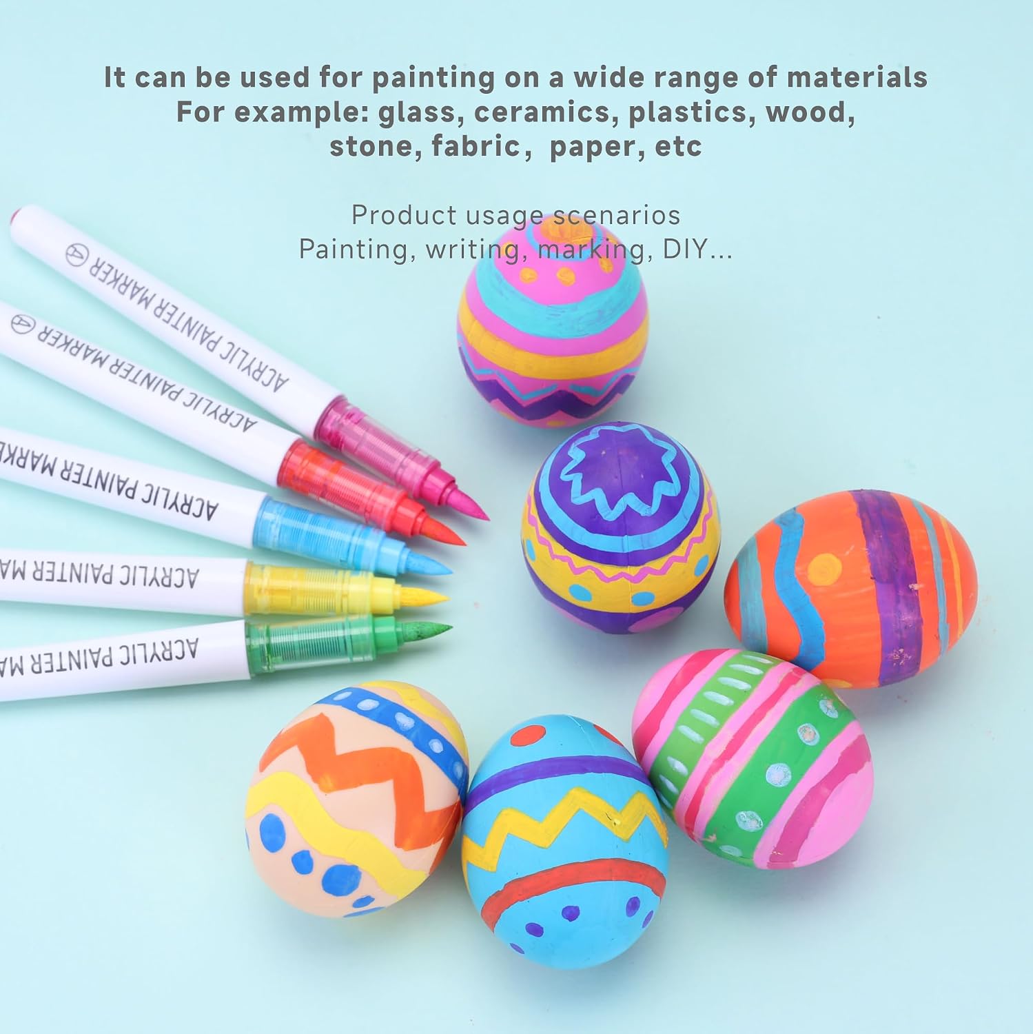 Ddaowanx 288 Colors Acrylic Paint Markers, Soft Brush Tip Marker Pens Set, Acrylic Paint Pens for Fabric, Wood, Stone, Canvas, Glass, Egg, Rock Painting, DIY Crafts and Art Supplies