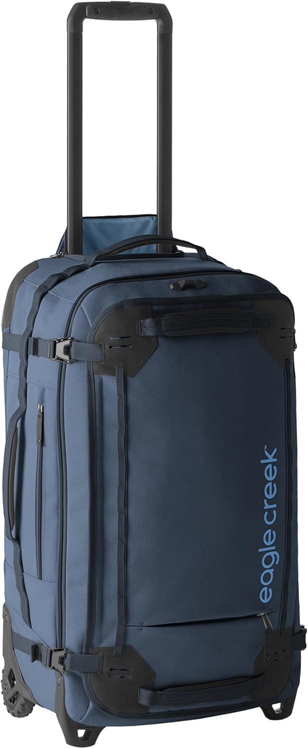 Eagle Creek Gear Warrior XE 2-Wheel Luggage to Keep Travel Items Organized - Smooth Rolling Wheels - Telescoping Handle - Padded Laptop Pocket - Blue Jay - 27'