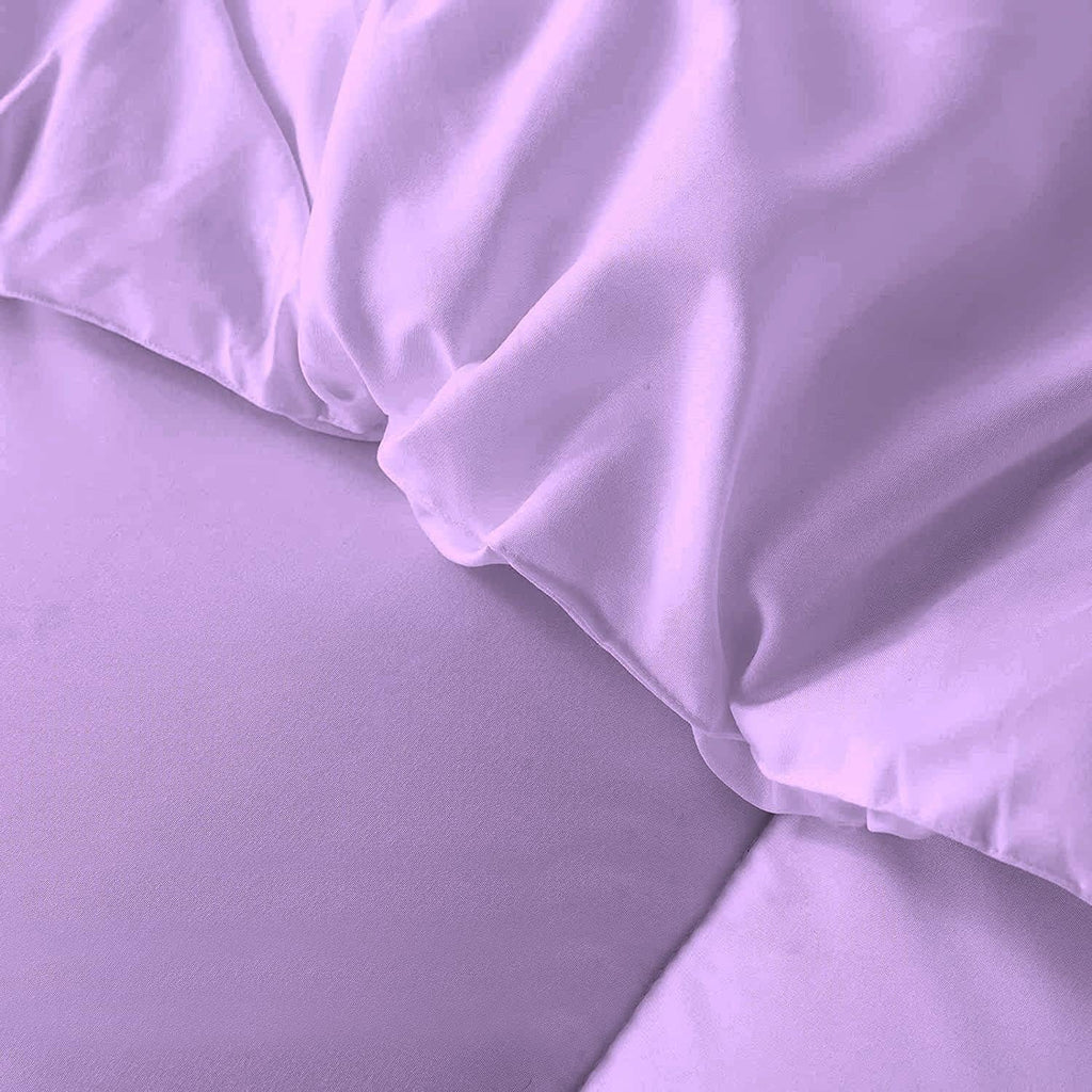 5 PC Straight Line Pattern Comforter Set Premium Super Soft 600 GSM All Season | 1000 Thread Count | 100% Egyptian Cotton ( Full/Queen Size, Lilac Color)