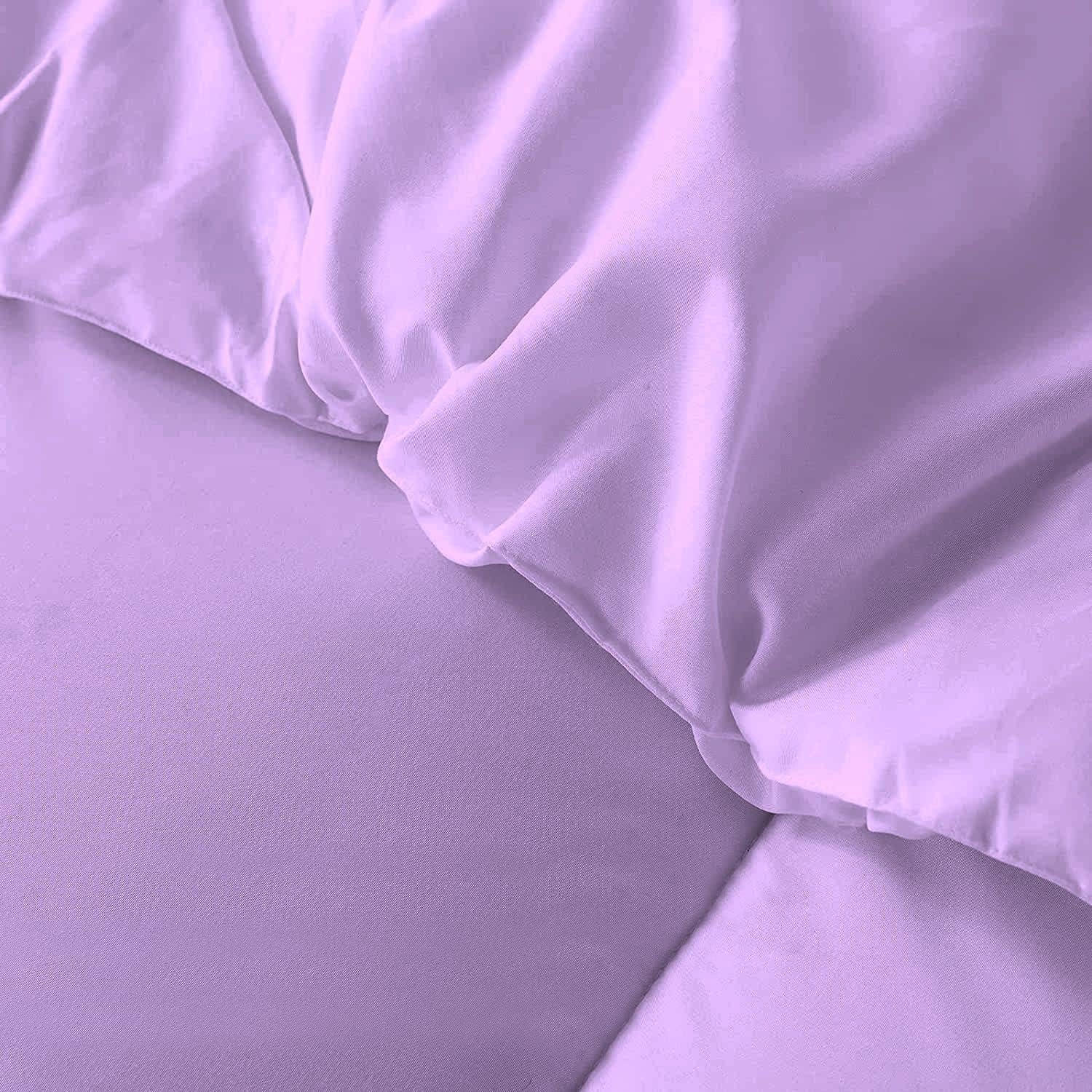 5 PC Straight Line Pattern Comforter Set Premium Super Soft 600 GSM All Season | 1000 Thread Count | 100% Egyptian Cotton ( Full/Queen Size, Lilac Color)