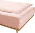 Zip On Sheets™ Zipper Fitted Sheet Queen Size - Upto 16' Inch Deep Pockets - Includes 1 Fitted Sheet Base & 2 Zip-On Sheets - Easy to Use, Sateen Cotton 500 TC Fitted Sheet - Blush