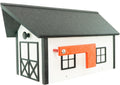 DutchCrafters Large Farmhouse Mailbox, Durable Plastic Barn Mailboxes for Outside, Post Mount Mail Box with Flag, Barnhouse Style - Amish Made in America (Black and White)