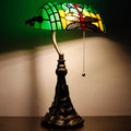 Tiffany Banker Lamp Small Stained Glass Table Lamp Tiffany Style Piano Light Green Dragonfly Style Desk Lamp Angle Adjustable 10.6X15.7 Inch for Home Office Living Room Bedroom