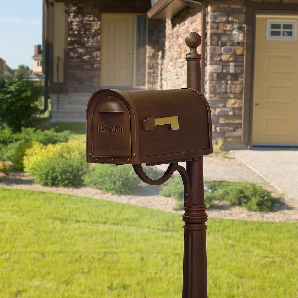 Special Lite Classic Curbside Mailbox with Aluminum Post - Copper Mailbox with Ashland Post - SCC-1008_SPK-600-CP