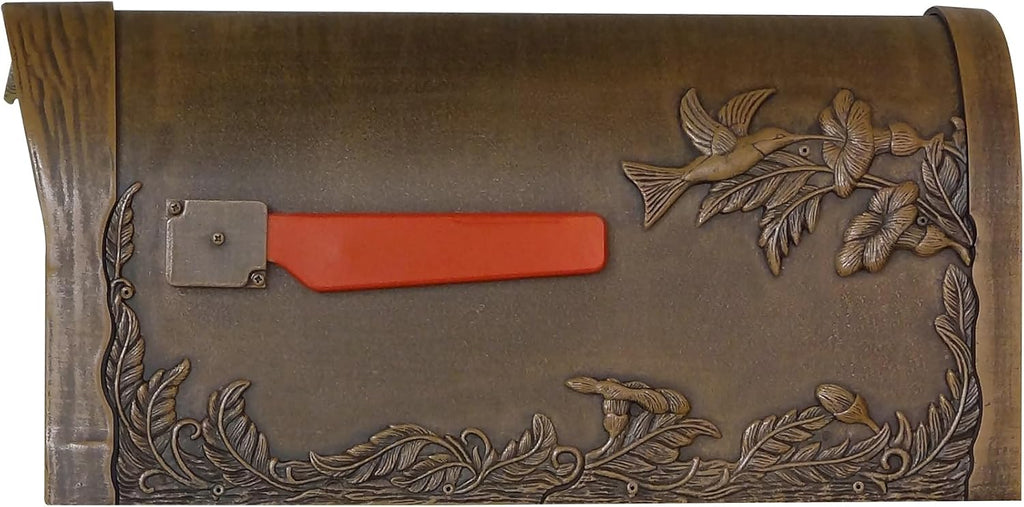 Special Lite Hummingbird Curbside Mailbox - Copper Aluminum Mailbox for Post Mount - SCB-1005-CP