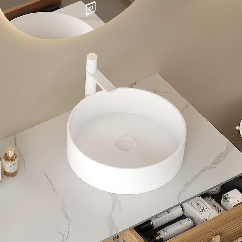 60' Bathroom Vanity with Double Ceramic Sinks, Freestanding Plywood Storage Cabinet with 3 Drawers and 2 Soft Close Doors, 5 Metal Legs, Modern Wooden Bathroom Vanities, Pre-Assembled, Oak