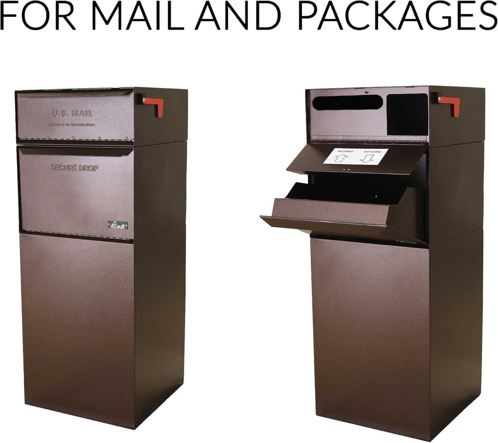 dVault® Full Service Vault DVCS0015 Secure Curbside Mailbox/Package Drop with Locking Letterbox (Copper Vein)