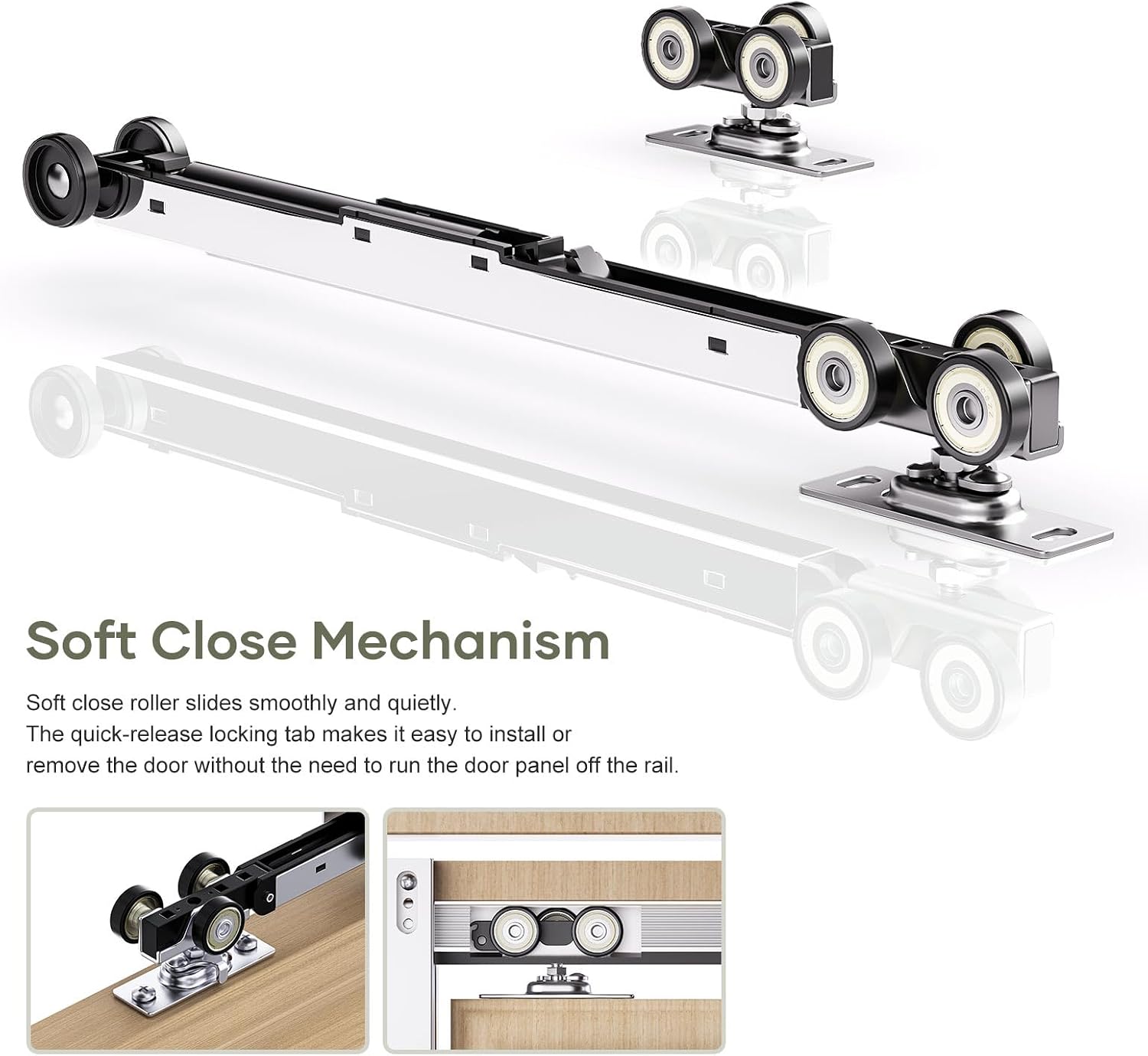 EaseLife 42x80in Pocket Door Frame Kit with Two-Way Soft Close Mechanism for 2X4 Studs Wall,Sliding Hardware for 24'-42' Wide Door,Aluminum,Slide Smoothly Quietly,Easy Install,No Doors (42in x 80in)