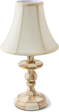 MACKENZIE-CHILDS Candlestick Lamp, Decorative Living Room and Bedroom Lamp, Brown-and-White Mocha Check