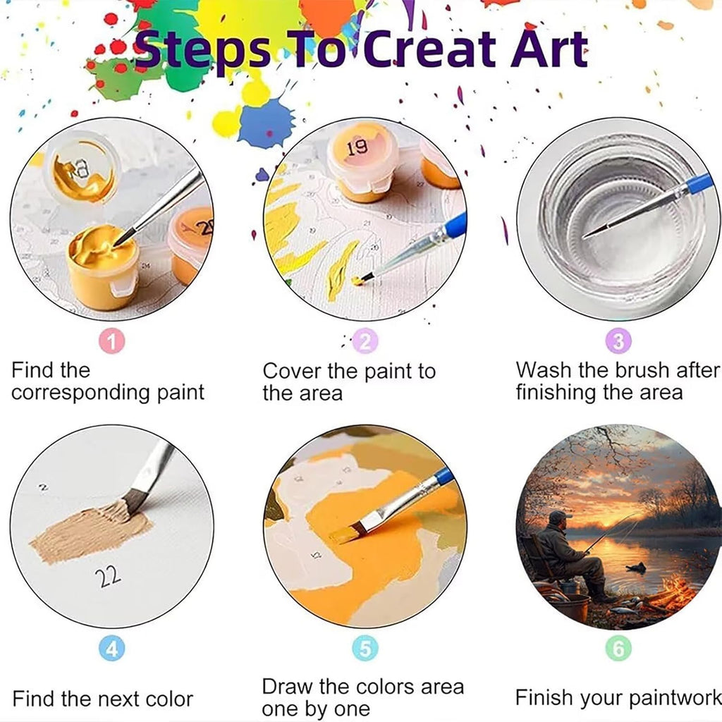 Sunset Paint by Numbers Kit for Adults Fishing Acrylic Paint by Numbers 54x40Inch Canvas Painting Craft Kits for Home Decor, Painting Supplies for Wall Decor, Canvas Wall Art for Fall Decor JLYH-10075