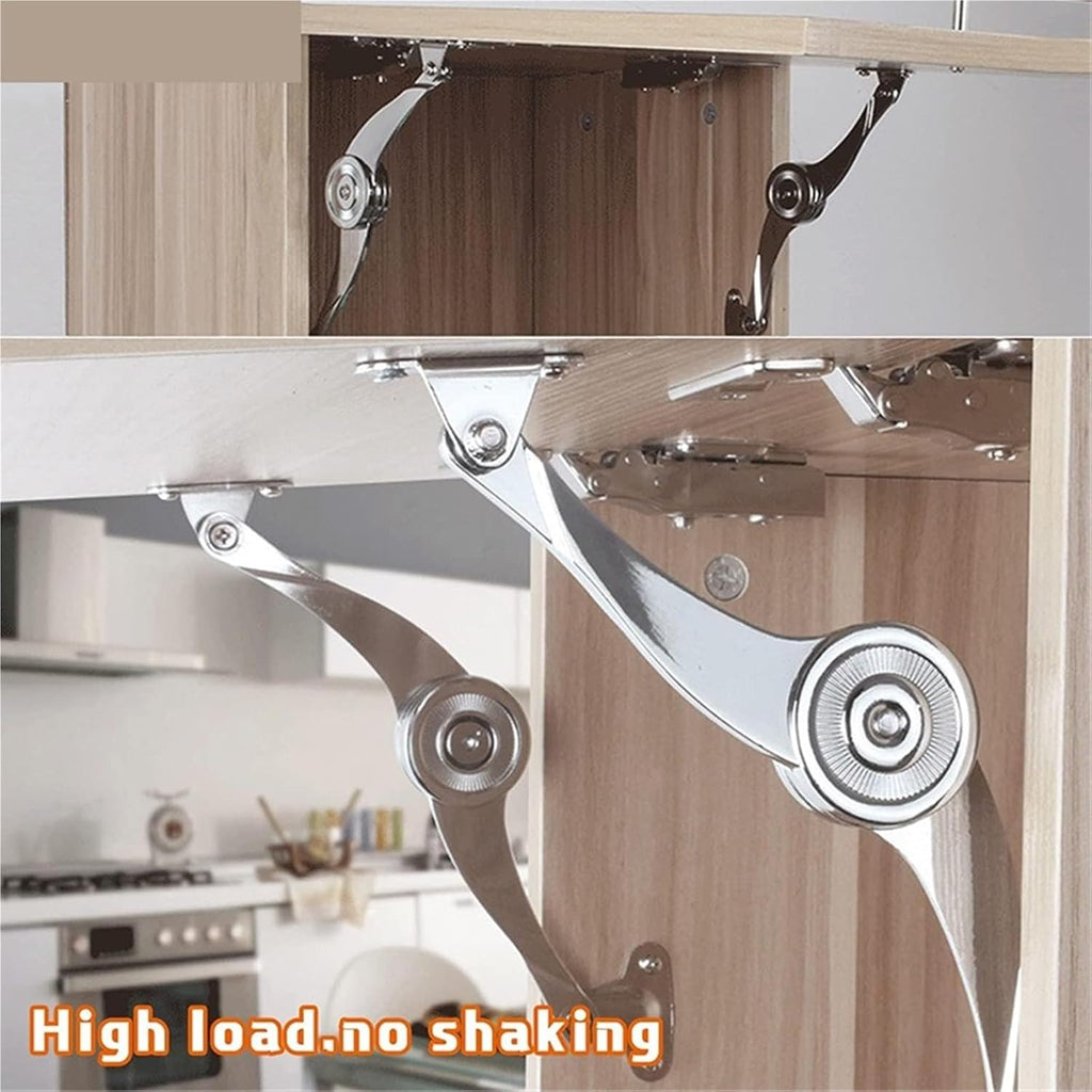 2 Pieces 6102 Lid Support Hinges,Randomly Stop Door Hinges,Adjustable Metal Lift and Up Hinges Cabinet Door Support Hinge