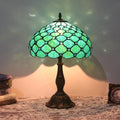 Tiffany Lamp,12X12X19 Inch Tiffany Style Reading Light,Tiffany Table Lamps,Sea Blue Pearl Table Lamp.