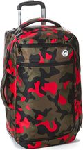 Cookies Trek Roller Smell Proof Travel Bag – Oversized Rolling Luggage with Double Zipper, Durable Nylon Canvas Build, Extra Large Storage for Travel, Gear, Road Trips & Streetwear Carry – Red Camo