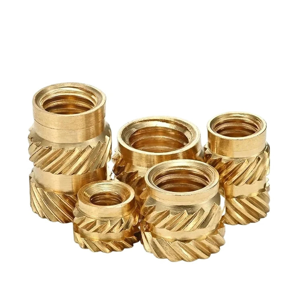 300pcs M5 M6 Heat Threaded Insert Nuts Brass Hot Melt Molding Knurled Injection Metal Copper Lock Nut for 3D Printer(M6x10x9 (300pcs))