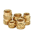 300pcs M5 M6 Heat Threaded Insert Nuts Brass Hot Melt Molding Knurled Injection Metal Copper Lock Nut for 3D Printer(M6x10x9 (300pcs))