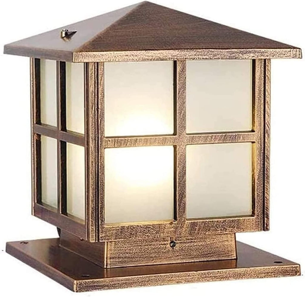 Courtyard light Outdoor Floor Lamps Lantern Wood Mailbox Posts for Outside Porch Columns and Pillars Outdoor Post Lights Bronze Black Fixtures Pillar Light Street Lamp ( Color : Bronze , Size : Height