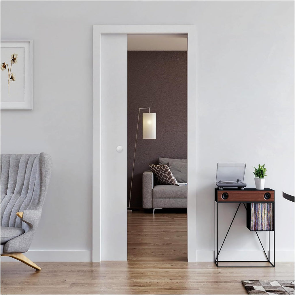 Nuk3y Pocket Door Frame Kit with Two-Way Soft Close for 2x4 Stud Wall (89LB to 220LB Door Weight Soft Close, Door Height: 84')