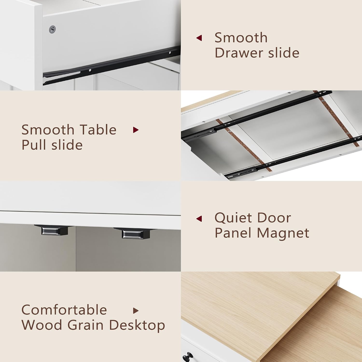 RUNNA 74.5 inch Kitchen Island with Extendable Dining Table,Rolling Island on Wheels with Spice Rack and 2 Drawers,Kitchen Storage Cart with 4 Door Cabinet (Off White#009)